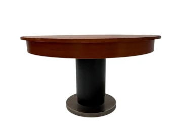 Art Deco Modernist Round Extendable Dining Room Table by Hendrik Wouda, 1931